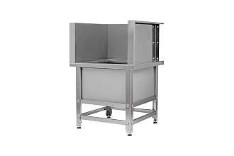 Ванна моповая сварная ВМСн - 700x700x500 (800) Norma Inox, 1 м/о 600x600x200 (облицовка П-образная; ножка угловая)