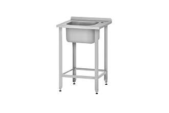 Ванна моечная цельнотянутая ВМЦп - 700x700x860 Profi Inox, 1 м/о 500x500x300, борт, отв. д/смесит.