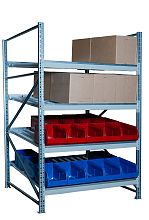 Гравитационный стеллаж с роликовыми полками 1600х900х1300, 4 яруса