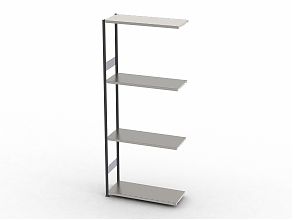 Стеллаж S90 2480х900х300, 4 полки, доп. секция