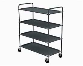 Транспортная тележка с 4мя полками 615x1560x1270мм ESD (RAL7012)