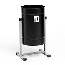 Металлическая урна «Уралочка Бюджет» (Глубокий черный шагрень)