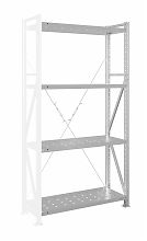 Стеллаж MS U 250x150x60/4 (Нагрузка на полку 150, перфорированная) ДС