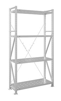 Стеллаж MS U 300x70x80/4 (Нагрузка на полку 200, перфорированная)