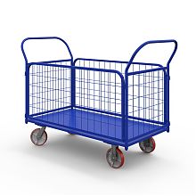 Тележка платформенная с сетчатыми бортами ТС 5 (700х1200) г/п 600 кг.200 чугун/полиуретан